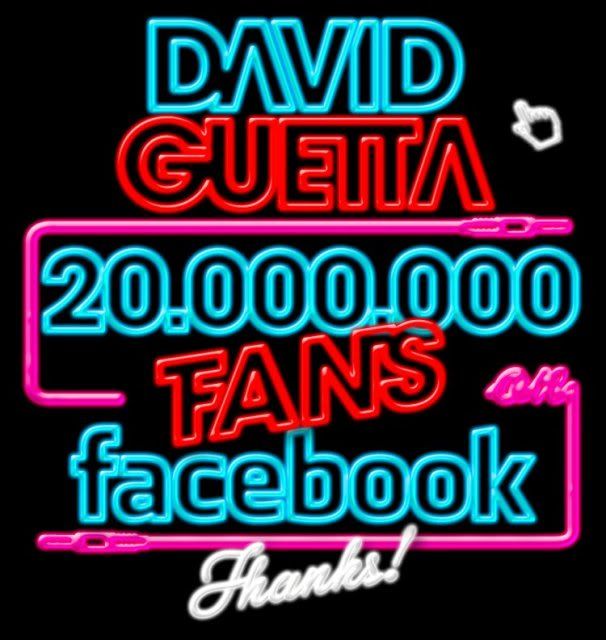 David Guetta's facebook thanks to fans for following him