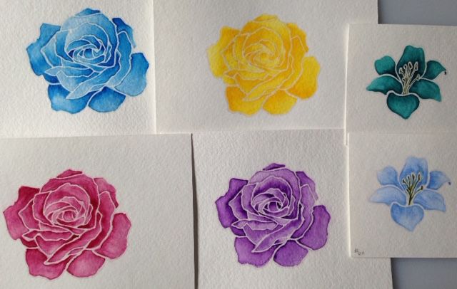 Water colored flowers