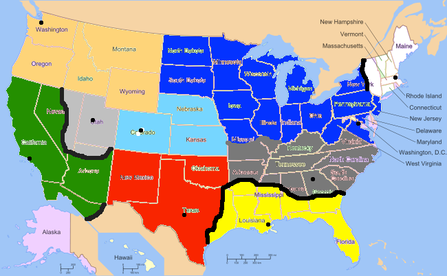 Blue: United American States