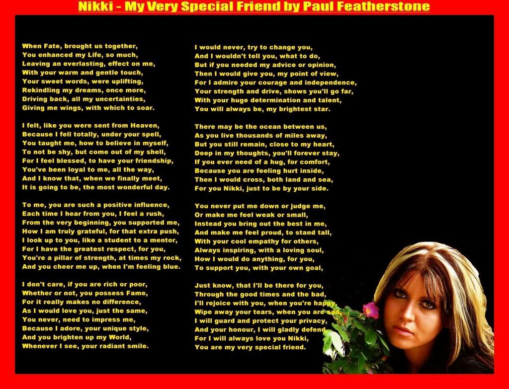 First of all, thank you for allowing me to post my Friendship Poem, ... First of all, thank you for allowing me to post my Friendship Poem, ...