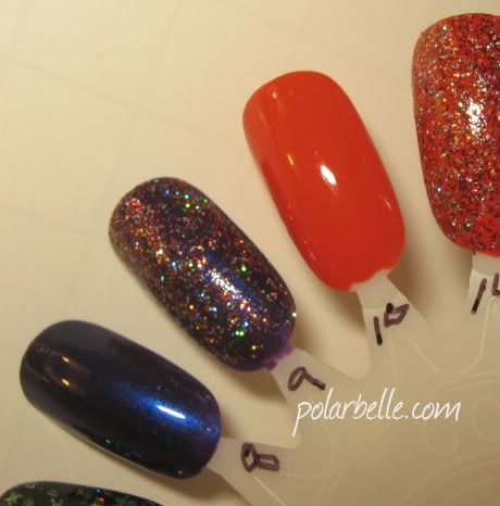 China Glaze, Wicked, Bizarre Blurple, Swatches, nail art, glitter, nail polish