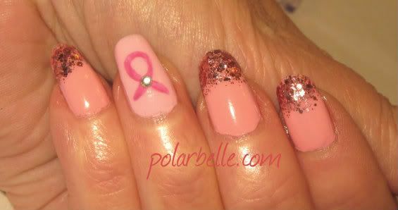 Fight Like A Gir,l Breast Cancer Manicure, nail art, pink