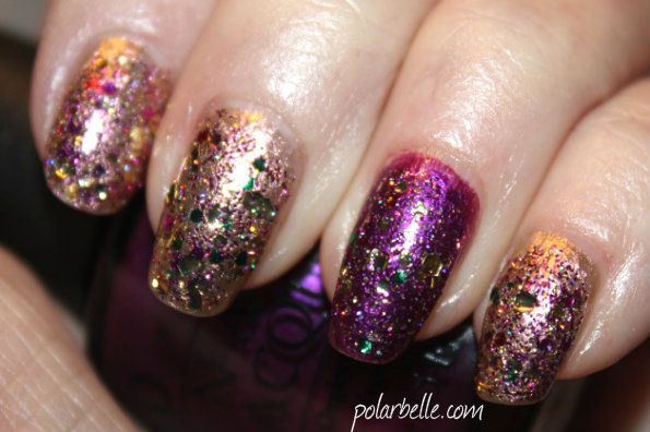 Sation_Miss_Pro_Nup_Glitter_polish_Swatches Mardis Gras manicure, nail polish, nail art, Sation, OPI, China Glaze,