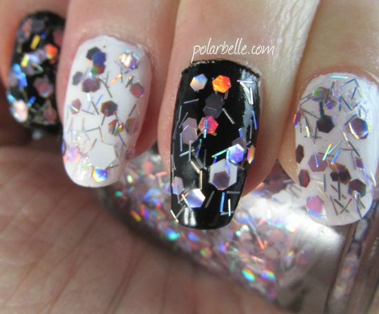 Seche Collage Overlay Lacquer swatches, nail polish, glitter, nail art