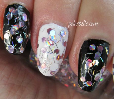 Seche Collage Overlay, nail polish, Top Coat, bar glitter, hex glitter, holographic