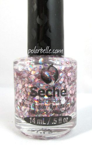 Seche Collage Overlay Top Coat, nail polish, glitter, pink, white