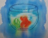 <b>Goldfish in Bowl Watercolor Tee</b>