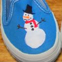 *Sale - Only $8.00!* Hand-painted Snowman with Red Scarf Toddler Shoes