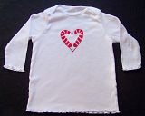 Candy Cane Heart Hand-Painted Shirt Size 24 months