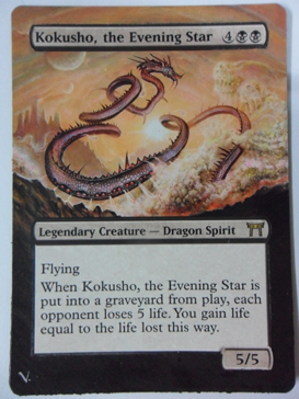 Kokusho the Evening Star altered alter magic the gathering card dragon alter black dragon mtg card