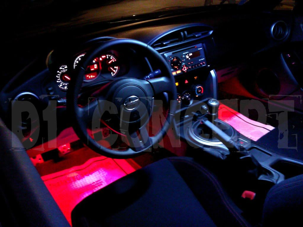 Scion FRS Subaru BRZ Interior Foot Well Floor RED LED 