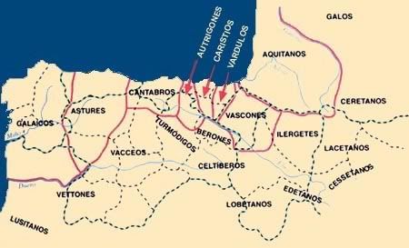 vascos vascones Mapa Romano