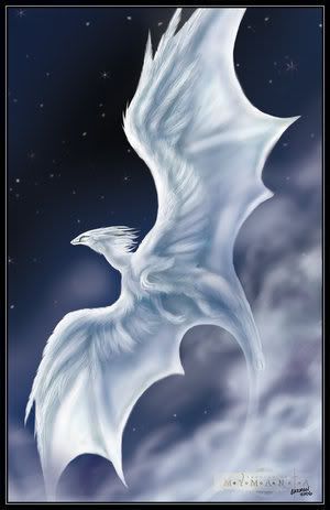 flying white dragon