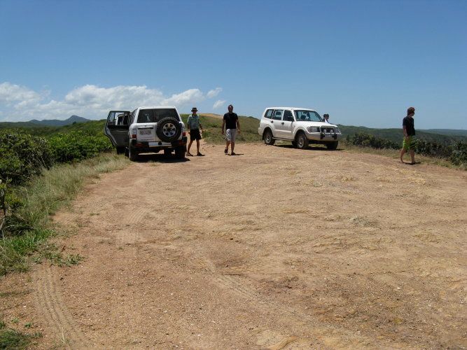 Five Rocks Headland and Beach Our parked cars at the Stockyard Point lookout.