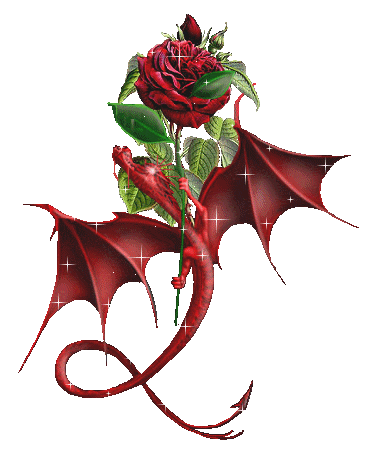 Red Dragon With Rose