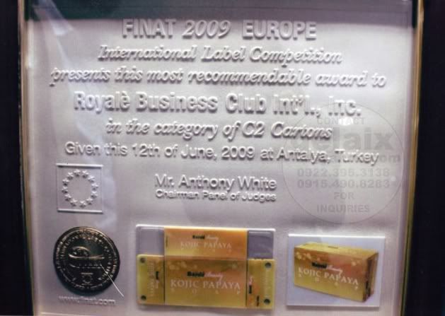 This product also won the Finat 2009 International Label Competition in 