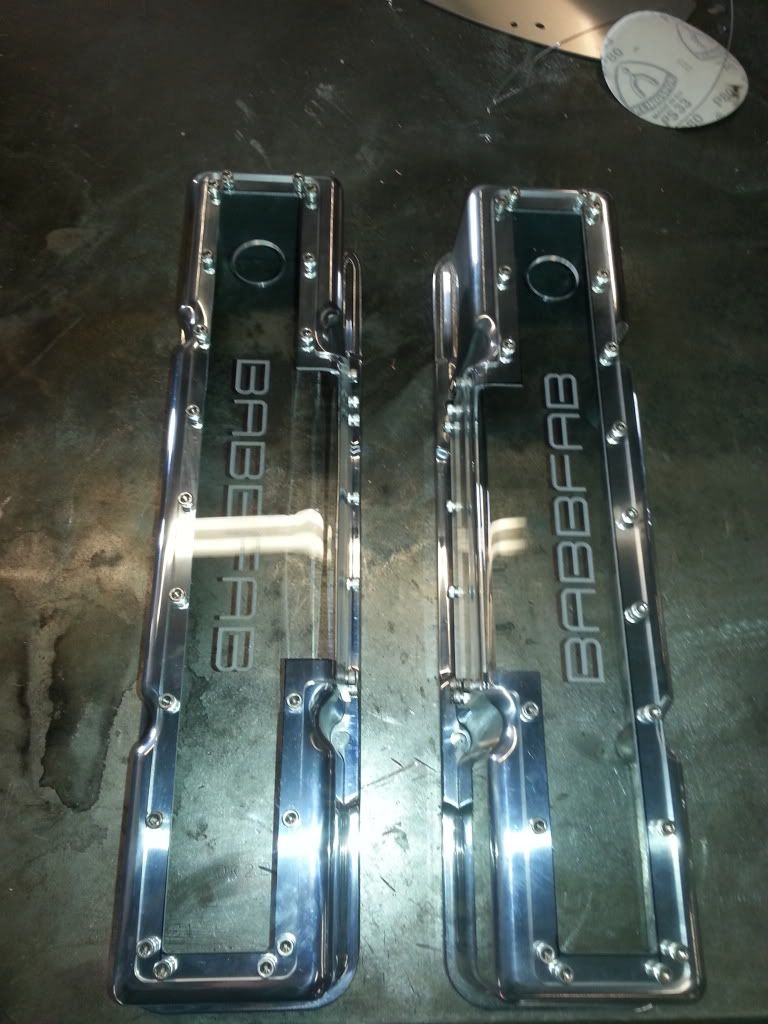 Custom SBC Small block valve covers see through Clear glass Babbfab