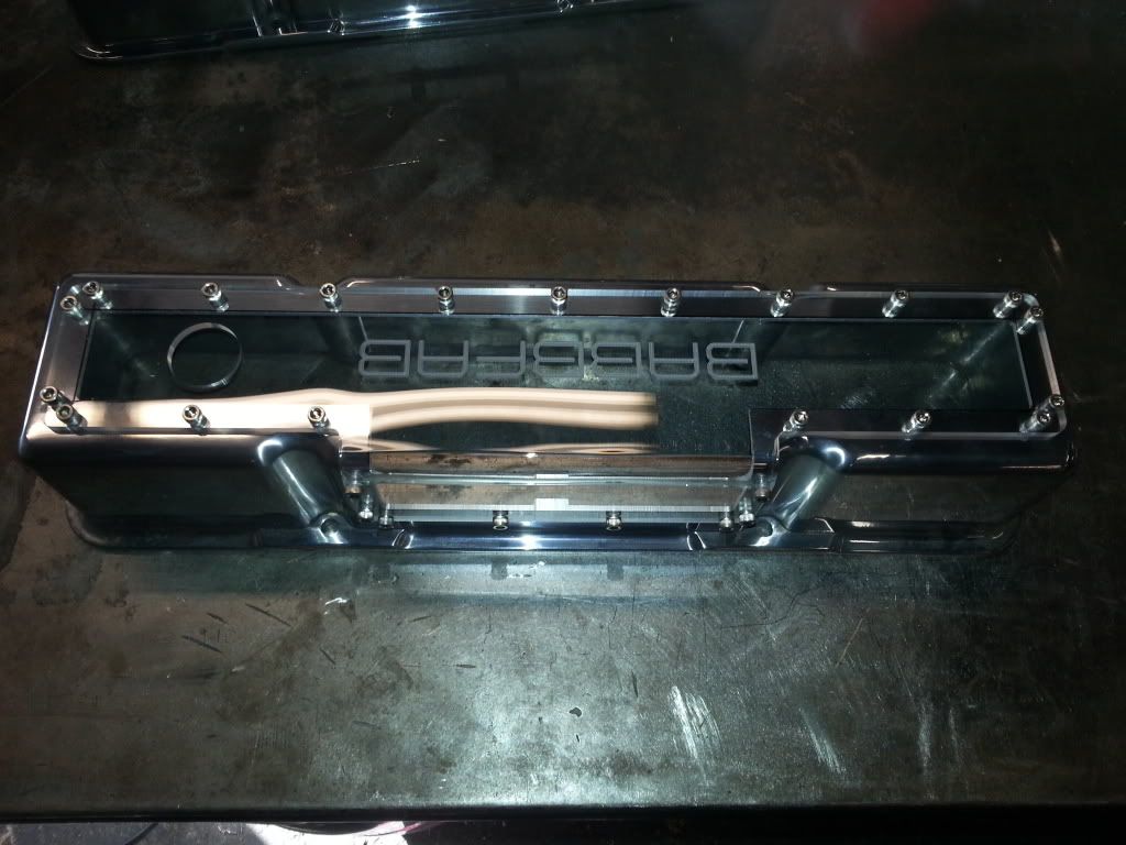 Custom SBC Small block valve covers see through Clear glass Babbfab
