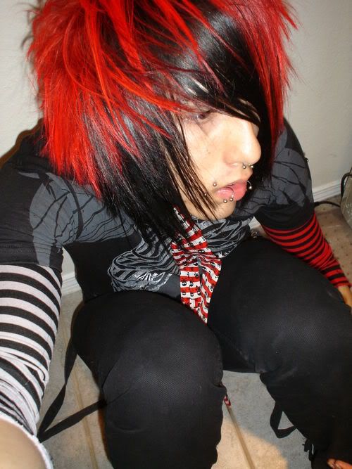 Red And Black Hair Boys. hot red black scene haircuts