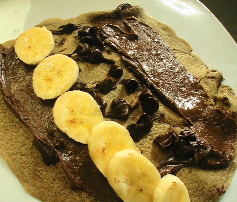 buckwheat crepe w/ chocolate, banana