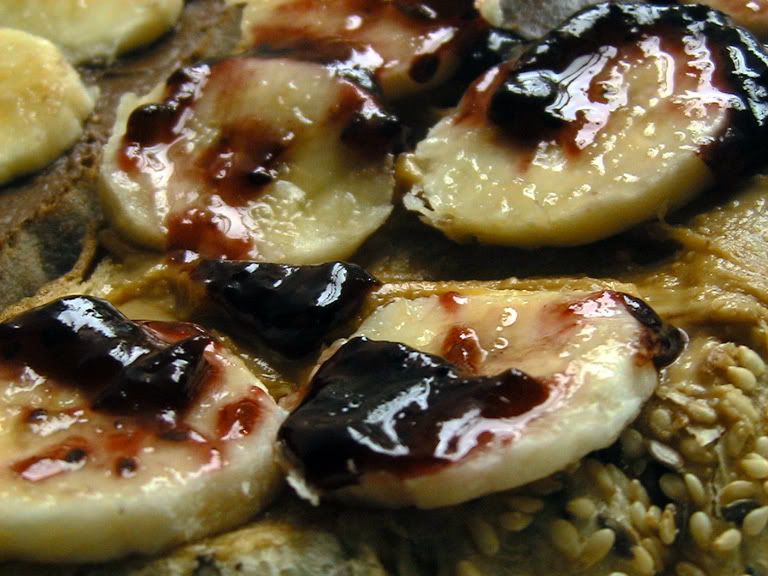 banana, jam, chocolate, peanut butter